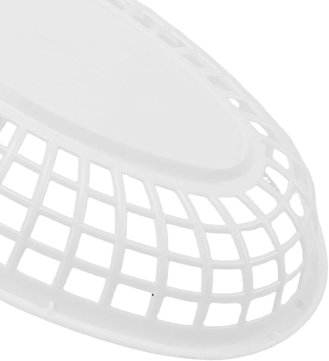 JAPCHET 70 Pack Fast Food Baskets, 9 x 6 Inch Oval Plastic Serving Baskets, Reusable Plastic Restaurant Food Basket for Hot Dogs Burgers Fries Sandwiches Birthday Party Picnics, White