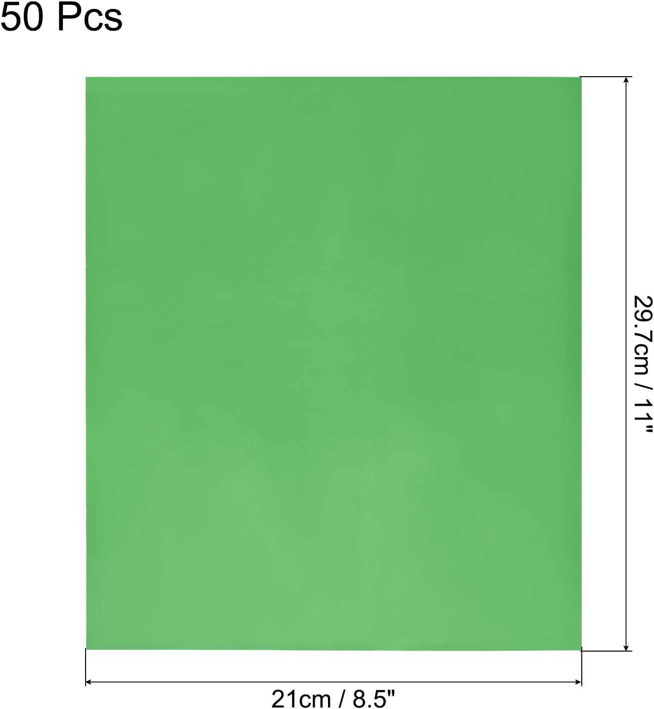 MECCANIXITY 50 Pack Toner Reactive Foil ,Deco Foil Transfer Sheets 8.5"x11" A4 Hot Foil Paper for Laser Printer Scrapbooking Heat Transfer DIY Craft,Green