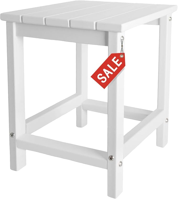 Outdoor Side Tables Adirondack, HDPE Small Table for Patio,Outside End Table for Porch, Deck, Pool, Weather Resistant/Easy Maintenance