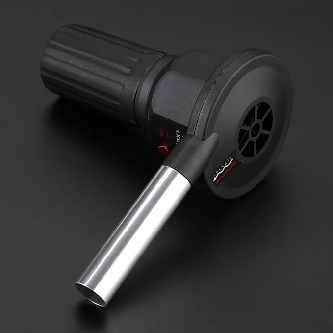 BBQ Air Blower, Portable Handheld Electric Blower Electric Fireplace Bellows Battery Not Included for Outdoor Camping Picnic Charcoal Grill Barbecue