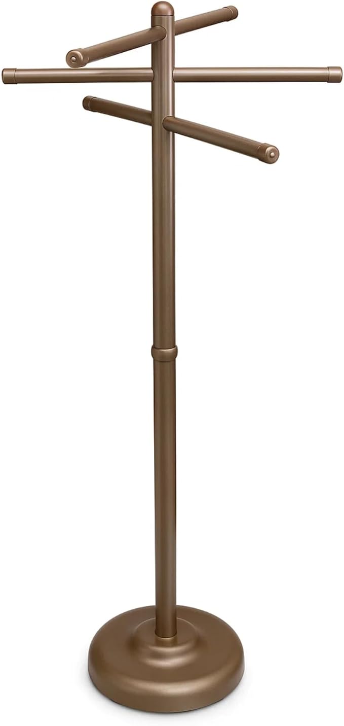 Portable Pool Towel Rack – Rustproof PVC Bars Portable Outdoor Towel Drying Rack in Bronze – Ideal Outdoor Drying Stand for Pool Towels, Beach Towels & Wet Swimwear