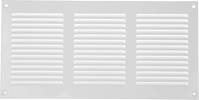 Repa Market 2-Pack 12x6 Inch Air Vent Cover/White Galvanized Steel Louvered Grill Cover with Mesh Screen/Wall or Ceiling Vent/Durable Flush Mount HVAC Register for Indoor and Outdoor Ventilation