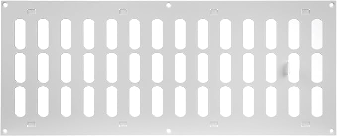 Repa Market 20" x 8" Inch (Outer Dimensions) White Adjustable Air Vent Cover - Galvanized Steel HVAC Air Vent Register - Heating, Cooling Toe Kick Vent Cover - Wall, Ceiling Return, Intake Air Grille