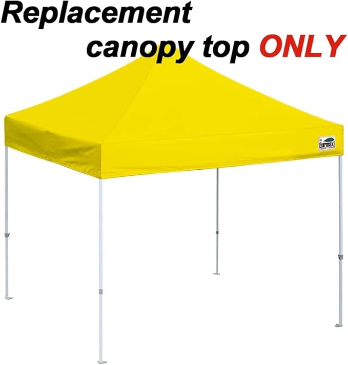 Eurmax USA New 10x10 Pop Up Canopy Replacement Canopy Tent Top Cover, Instant Canopy Top Cover ONLY, Choose 30 Colors,Bonus 4PC Pack Weight Bag (Yellow)