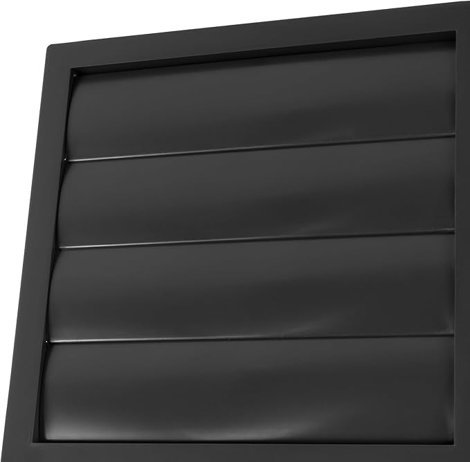 Plastic 6" Black Dryer Vent Cover with Flange - Exhaust Ventilation Grille with Shutters - Louvered Air Vent for Bathroom, Kitchen, Garage various Ventilation Systems Ø5.9" / 7.5" x 7.5"