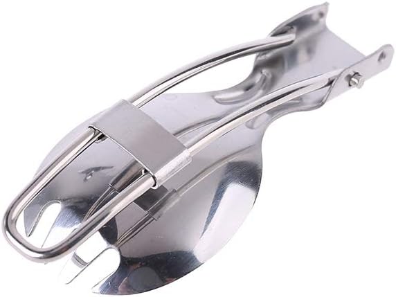 Spork Fork Spoon,Foldable Spork Fork Spoon Stainless Steel Hiking Camping Cook
