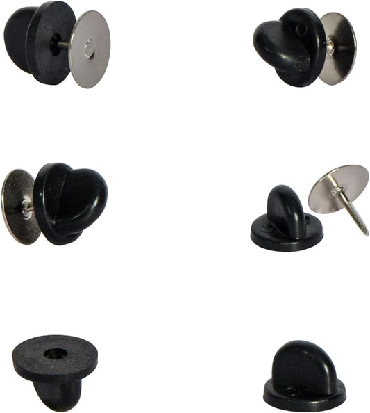 60 Pairs Rubber Pin Backs, 9mm×10mm Butterfly Clutch Backings, Craft Making Blank Pins Holder & Tie Tacks Keepers for Lapel Enamel Pins (60)