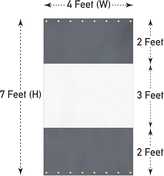 Covers & All Outdoor Clear Panel Curtain, 12 oz Vinyl Outdoor Curtains for Patio, Weather Resistant Waterproof Tarp with Brass Grommets for Pergola, Porch, Gazebos, Balcony (7'H x 4'W Feet, Gray)