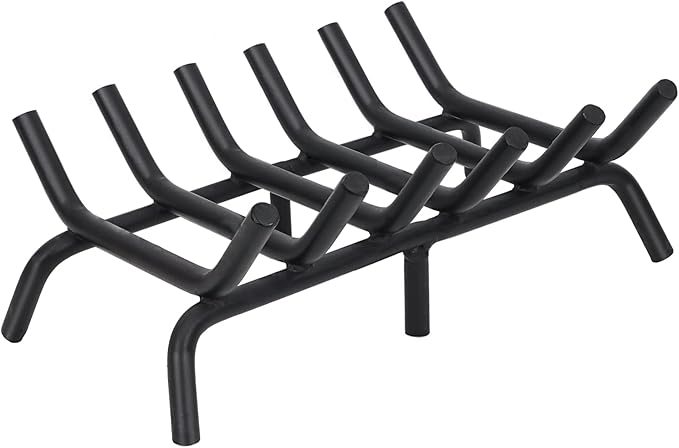 Fireplace Grate 20 inch - Fireplace Log Grates Heavy Duty Solid Round Steel | Fireplace Log Holder No Assembly | Burning Wood Log Rack for Indoor Chimney Hearth & Outdoor Camping