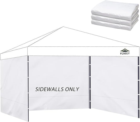 Instant 3pcs Canopy Sidewalls for 12x12 Pop Up Canopy Tent, 300D Waterproof Material for Outdoor Events, Vendor Booths, and Privacy (Sidewalls Only, Canopy Not Included)(White, 12x12ft-3pcs)