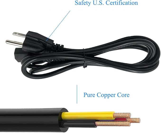Pellet Smoker Grill Power Cord Kit Replacement Part Compatible with Traeger Ironwood 650 & 885, Pro Series 575 & 780, Timberline 1300 & 850, 6 Feet，Black