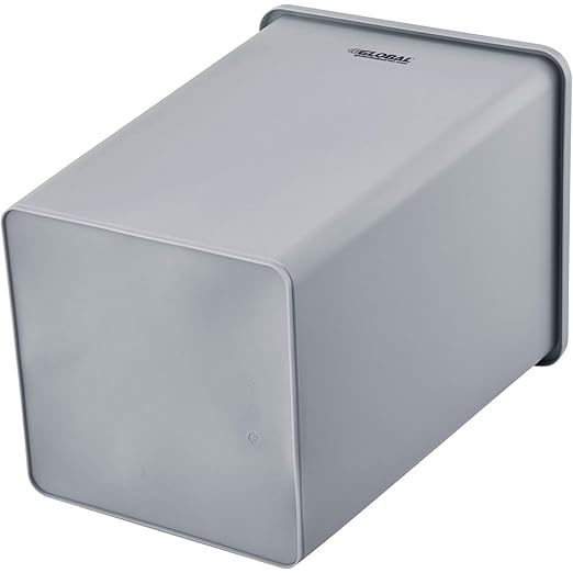 Global Industrial Square Plastic Garbage Can, 35 Gallon Capacity, Indoor/Outdoor Rated, 19-1/2"W x 19-1/2"D x 27-4/5"H, Utility Trash Can, No Lid, Gray