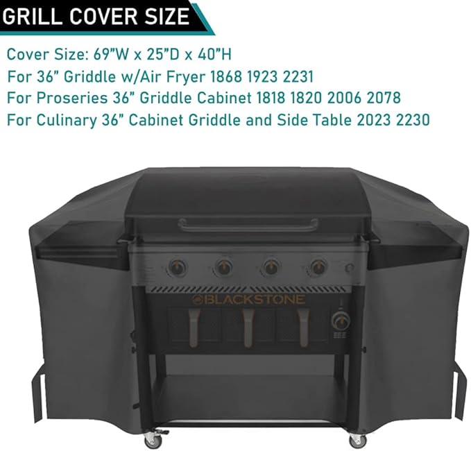 ZJYWSCH Cover for Blackstone 36" Pro Series Cabinet Griddle w/Hood 1818 2006 2309 Culinary 36" 2230 2023 2362, Patio 36" Griddle w/Air Fryer 1868 1923 2231 2295