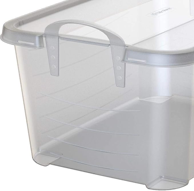 Life Story 6 Pack Light Duty Stackable Storage Bin, 55 Quart Home Organizer, Versatile Lightweight Locking Bins with Carrying Handles, Clear