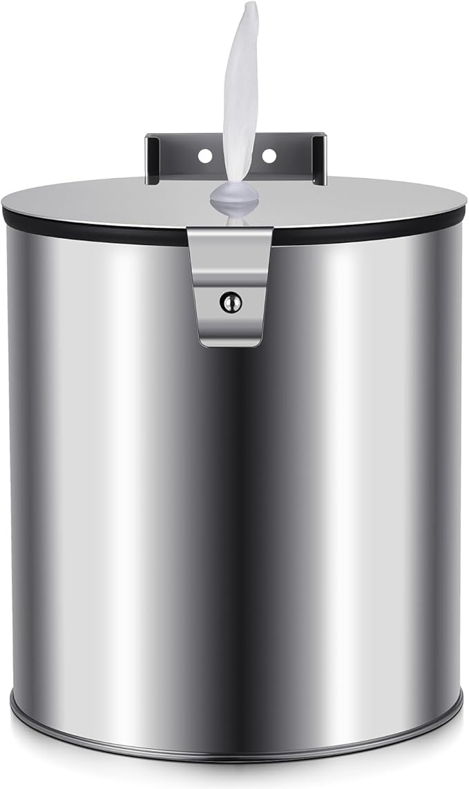 Zonon Stainless Steel Wall Mount Disinfectant Wipe Dispenser Fits Sanitizing and Disinfecting Wipes on Rolls 11 x 10'' for Fitness Clubs Schools Commercial and Residential Facilities(Round)