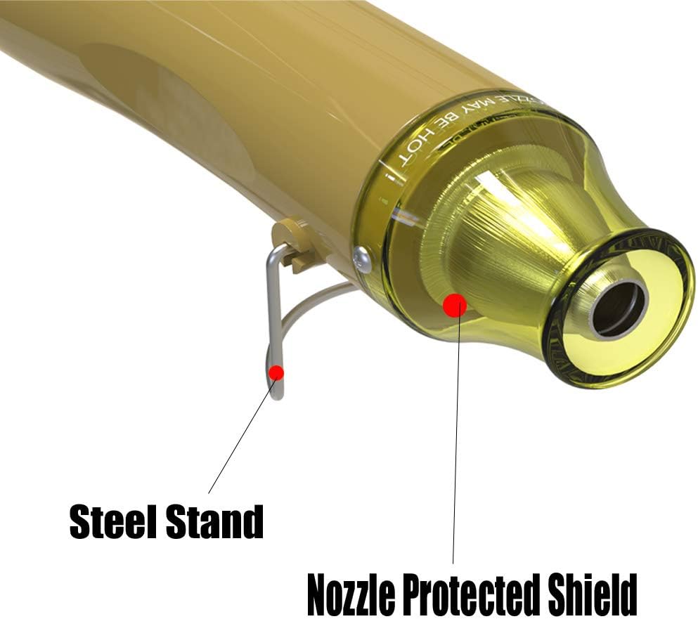 Homidic Heat Gun Upgraded to 662℉, Dual-Temperature Professional Heat Tool, Mini Handheld Hot Air Gun for Embossing Shrink Wrapping Paint Crafts Electronics DIY