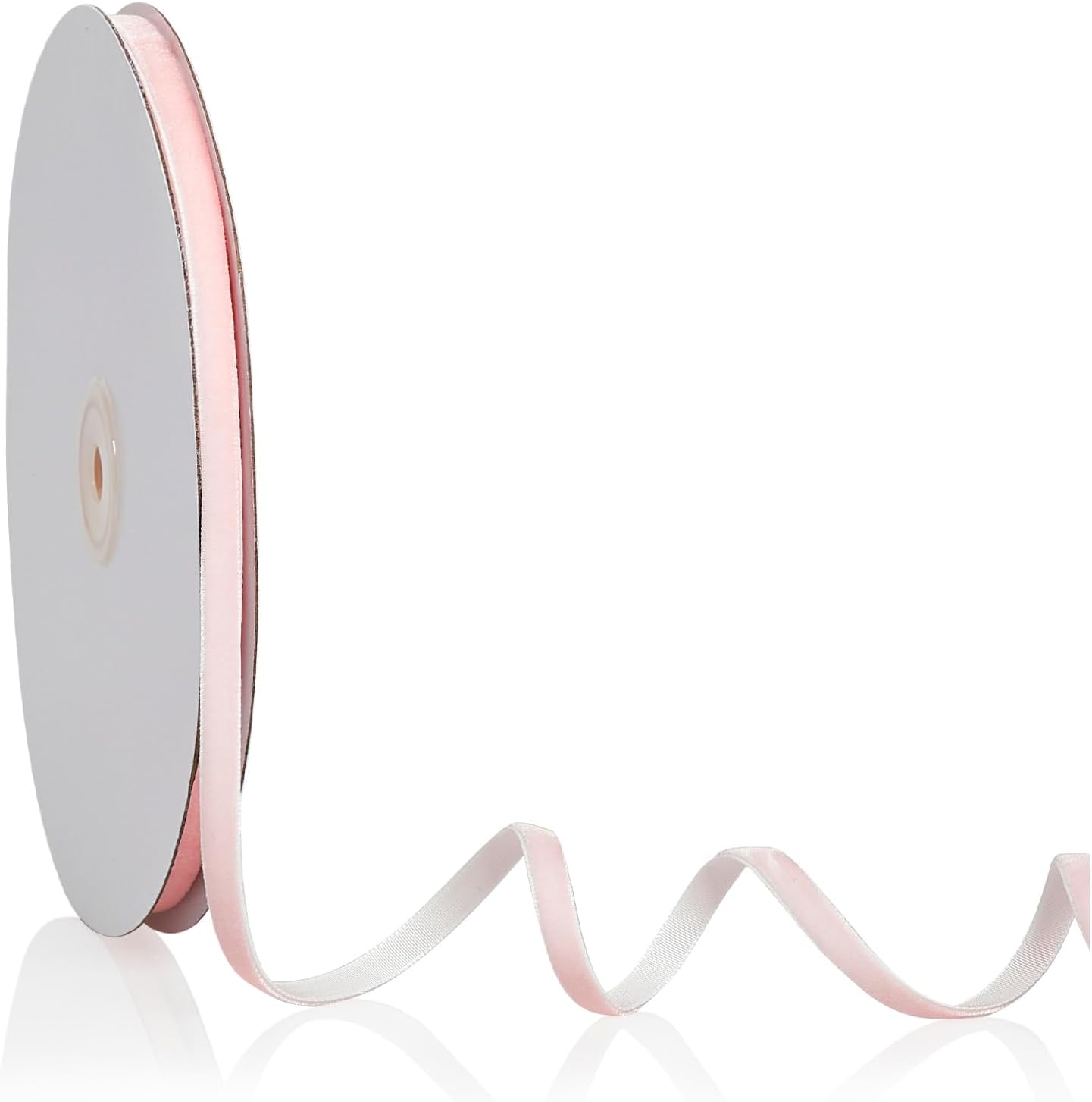 1/4" X 20 Yards Baby Pink Velvet Ribbon for Christmas Tree Wreath Decoration Handmade Crafts Ornaments Gift Wrapping & Bow Making