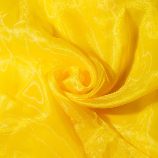 Fynite Sheer Organza Fabric | 20 Yards Long | 44" Wide | Bridal Solid Organza Bolt for Wedding Dress Fashion Craft Decorations - Silky Shiny Yellow