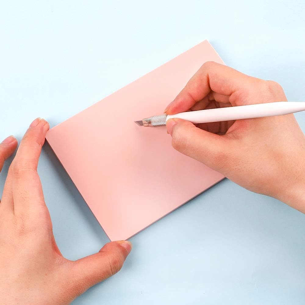 SGHUO 12pcs 4"x6" Pink Rubber Carving Blocks Linoleum Block Stamp Making Kit