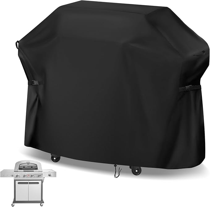 Gas Grill Cover for Cuisinart Propel + 4-Burner 3-in-1 Gas Grill, 57 Inch Outdoor Heavy Duty BBQ Grill Cover - 57" L×25" W×45" H, Black