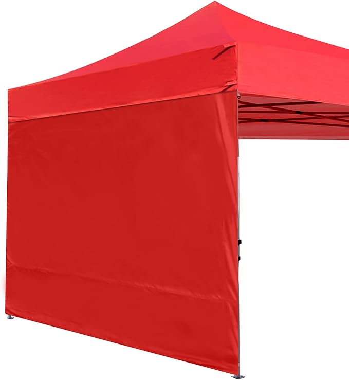 ABCCANOPY Instant Canopy SunWall 10x10 FT, 1 Pack Sidewall Only, No Frame or Top, Red