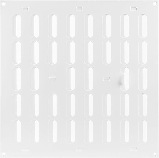Vent Systems 12" x 12" Inch (Outer Dimensions) Metal Air Vent Grille - White Adjustable Register Vent Cover - Open/Close Air Supply Intake Wall Vent - Heating/Cooling Ceiling Grille for House, Garage