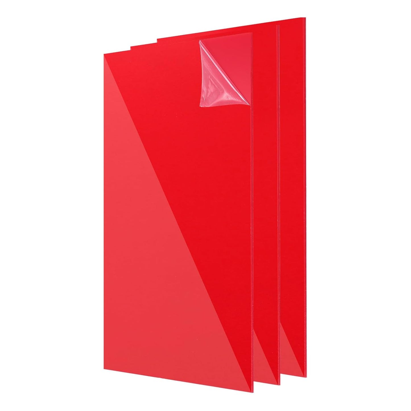 uxcell 3Pcs Acrylic Sheets 12x8 Inch Acrylic Panel 1/8 Inch-3mm Plastic Board for Picture Frames Sign Holders DIY Display Projects Craft, Clear Red