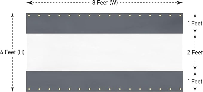 Covers & all Outdoor Clear Panel Curtain, 12 oz Vinyl Outdor Curtains for Patio, Waterproof & Weather Resistant Tarp with Brass Grommets for Pergola, Porch, Gazebos, Balcony (4’ H x 8’ W Feet, Gray)