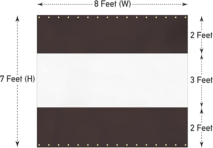 Covers & All Outdoor Clear Panel Curtain, 12 oz Vinyl Outdoor Curtains for Patio, Weather Resistant Waterproof Tarp with Brass Grommets for Pergola, Porch, Gazebos, Balcony (7'H x 8'W Feet, Coffee)