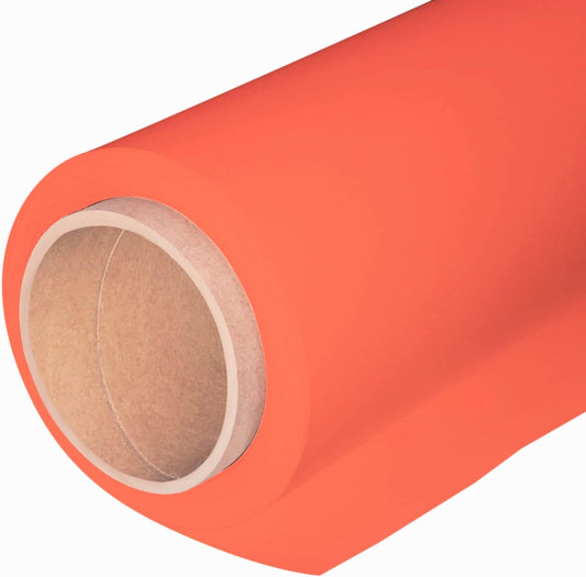 Seamless Photography Background Paper Roll, Orange Photo Paper Backdrop for Photography, Video and Streaming (53''x16 'Bright Orange)