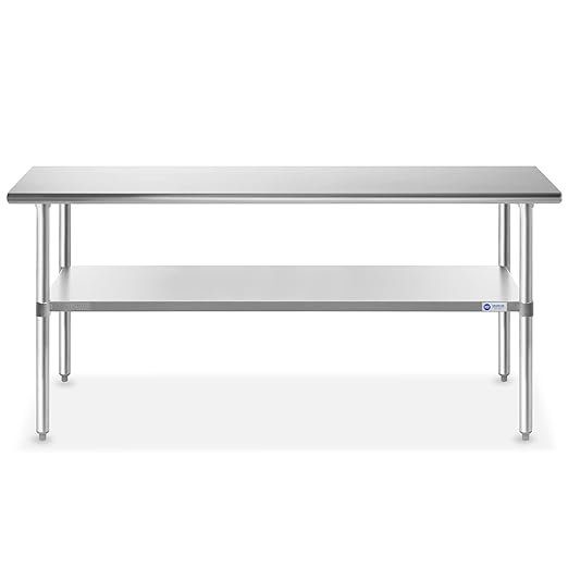 GRIDMANN Stainless Steel Work Table 60 x 30 Inches, NSF Commercial Kitchen Prep Table with Under Shelf for Restaurant and Home