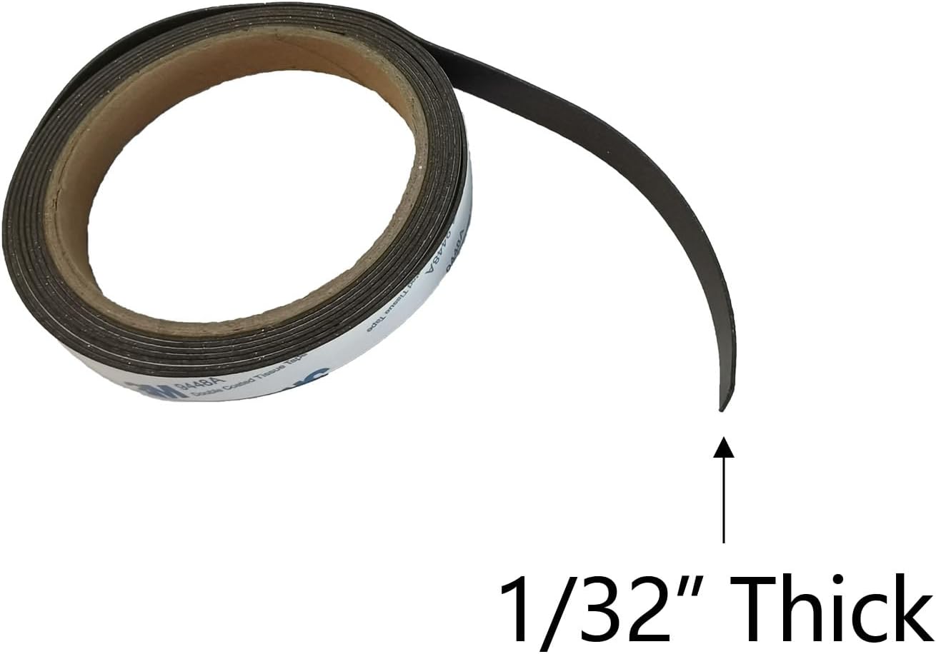 1/2 Inch Neodymium Flexible Magnet Strip, Magnetic Rubber Tape with 3M Self-Adhesive (84 Inches),Magnetic Tape Strips Roll with 3M Adhesive Backing, Flexible Sticky Magnet Tape