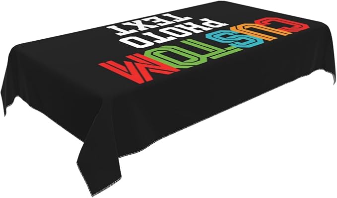 Custom Rectangle Table Cloth, Add Your Own Photo Logo Text, Personalized Tablecloth, Customizable Oil Proof Wipeable Table Cover for Wedding, Party, Restaurant, Outdoor, Picnic, 35x55in