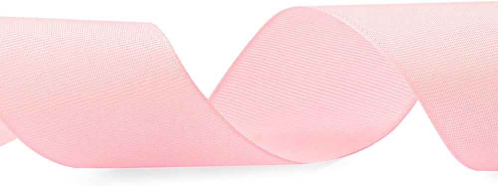 LIUYAXI 2" X 50 Yards Solid Pink Grosgrain Ribbon, Perfect for Crafts, Wedding Decor, DIY Hair Accessories, Sewing, Gift Package Wrapping and More