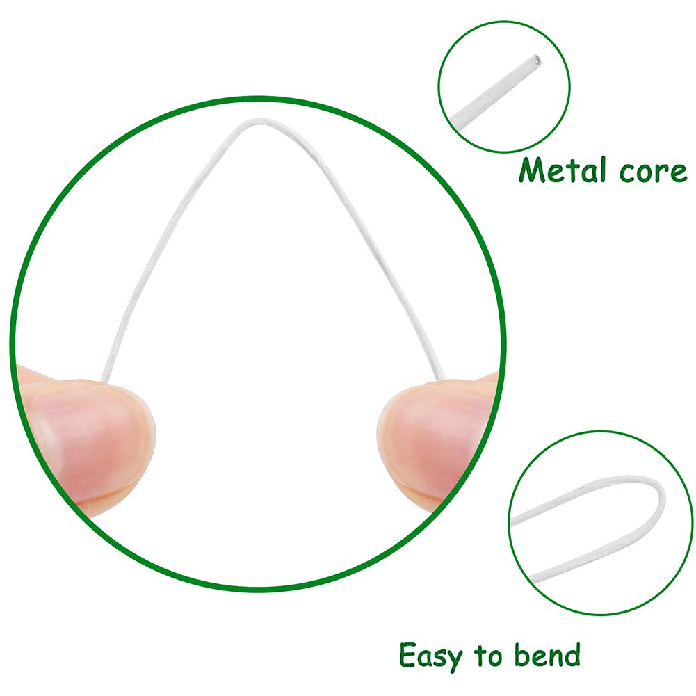 CCINEE 22 Gauge White Floral Wire Stem for Flower Arrangement Craft Supply,16 Inch,150PCS