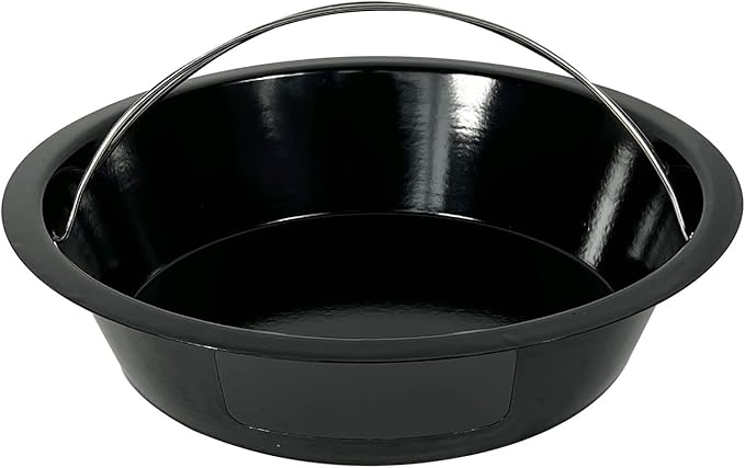 KAMaster Ash Can with Handle Compatible with XL Big Green Egg,Charcoal Ash Collector Must Haves Green Eggs Accessories Carbon Steel Ash Pot with Enamel Coating Steel Folding Handle Kamado Ash Basket