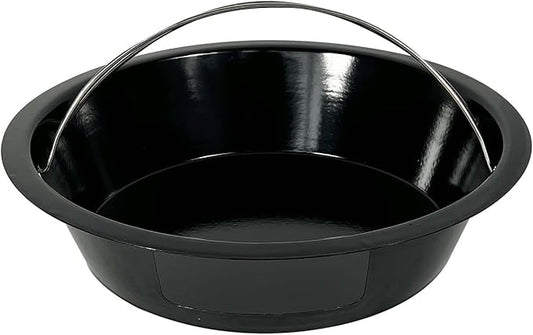 KAMaster Ash Can with Handle Compatible with XL Big Green Egg,Charcoal Ash Collector Must Haves Green Eggs Accessories Carbon Steel Ash Pot with Enamel Coating Steel Folding Handle Kamado Ash Basket