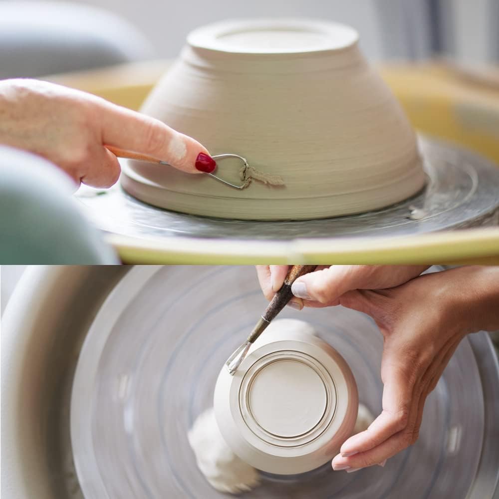 Pottery Tools and Supplies for Polymer, Yagugu 6Pcs Basic Wood Ceramics Carving Tool Supplies kit Accessories for Kids, Adults and Artists Modeling Shaping Building for Art&Craft