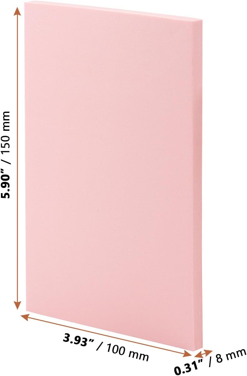 LEXININ 24Pcs Rubber Stamps, 6 x 4 x 0.3 Inches Pink Soft Rubber Linoleum Blocks Printing, Linocut Rubber Carving Block