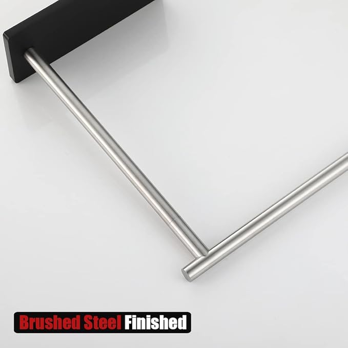 JQK Hand Towel Holder Stand Brushed, Modern Tree Rack Free Standing for Countertop with 12 Inch Bar, 304 Stainless Steel Thicken 0.8mm, HTT170-BN