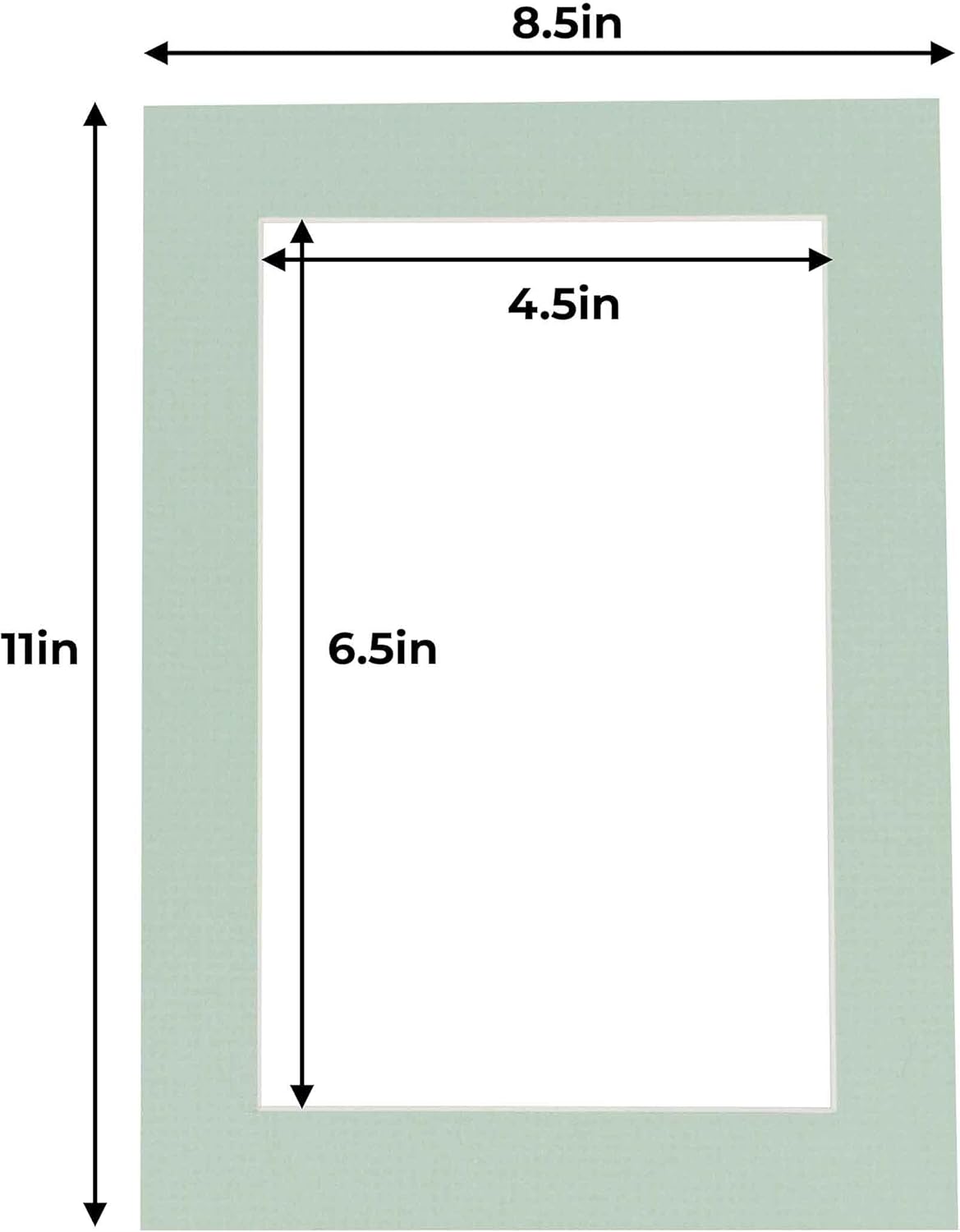 5x7 Mat for 8.5x11 Frame - Precut Mat Board Acid-Free Show Kit with Backing Board, and Clear Bags Honeydew Green 5x7 Photo Matte For a 8.5x11 Picture Frame Matboard for Framing, Pack of 10 Mats