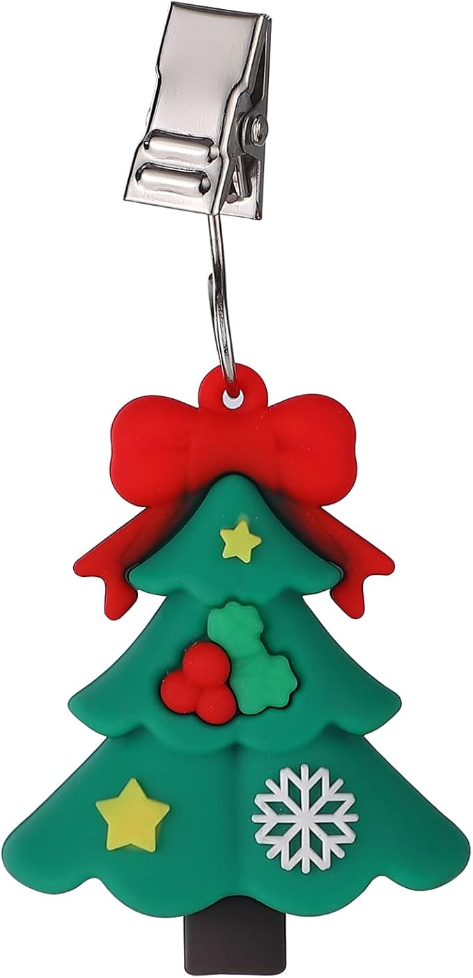 TwoFish Home Set of 4 Xmas Tree Tablecloth Weight Clamps Xmas Tree Style Decoration Tablecloth Weight Clamps Pack of 4