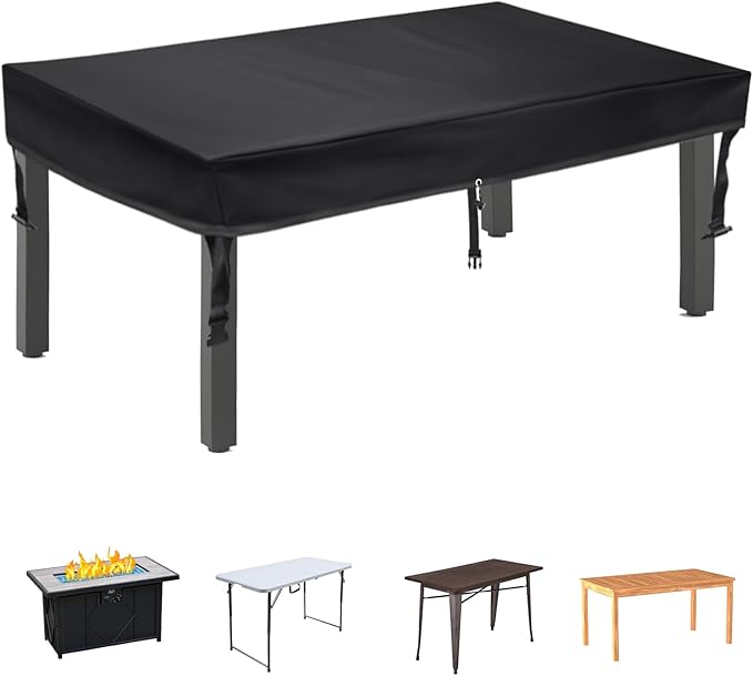 TOHONFOO Patio Coffee Table Cover - Waterproof Anti-UV Patio Table Cover - Outdoor Table Cover 48" L x 28" W x 6" H