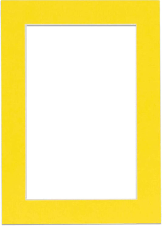5x7 Mat for 8.5x11 Frame - Precut Mat Board Acid-Free Yellow 5x7 Photo Matte Made to Fit a 8.5x11 Picture Frame, Premium Matboard for Family Photos, Show Kits, Art, Picture Framing, Pack of 1 Mat