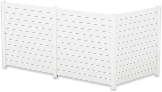 Kozyard Ground Mounting Kit for 3-Panel Privacy Screens – Perfect for Securing to Concrete – Helps Hide Clutter and Keep Your Outdoor Space Neat – Fits Both White & Black Panels