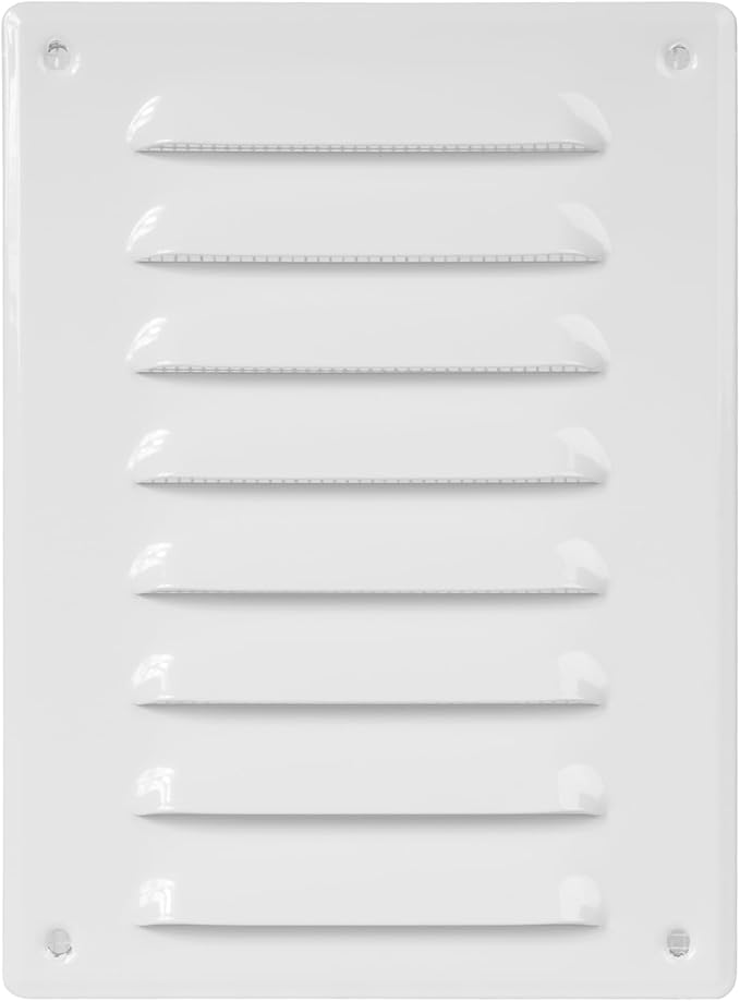 Repa Market 5.5" x 7.5" Inch White Steel Air Vent Cover with Screen Mesh – Scratch-Resistant Powder-Coated Grille – for Ceiling or Wall – HVAC Return or Supply Vent – Indoor Outdoor Use