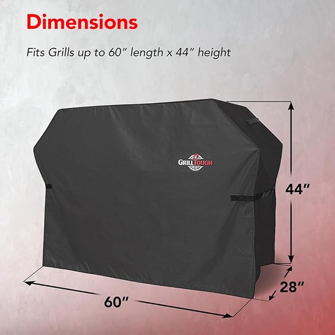 Heavy Duty BBQ Grill Cover for Outdoor Grill, 60 Inch – Waterproof, Weather Resistant, UV & Fade Resistant with Adjustable Straps – Gas Grill Cover for Weber, Charbroil, etc. Charcoal