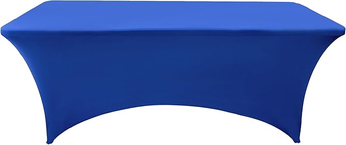 10-Pack 6ft Spandex Table Covers for Rectangle Standard Folding Tables - Wrinkle Resistant Stretch Tablecloths - Ultimate Fitted Table Protector for Parties, Banquet, Wedding