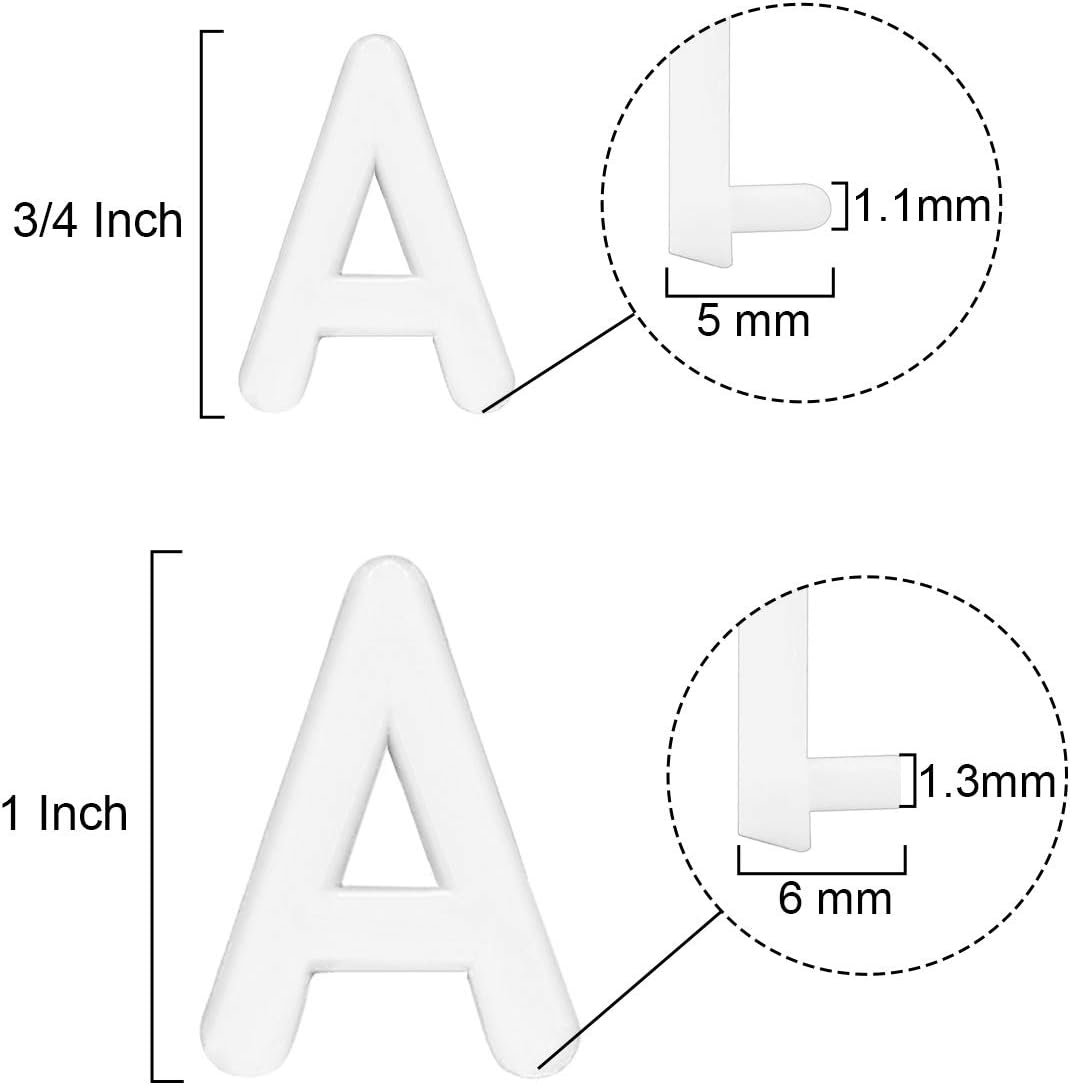 Letter Board Letters Only,646 PRE-Cut Characters (3/4 and 1 Inch,White) with Sorting Tray,Felt Letter Board Letters (Choice B)
