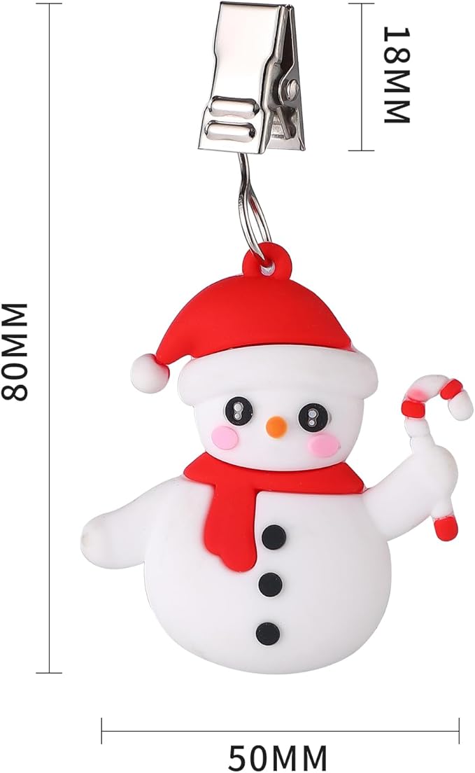 TwoFish Home Set of 4 Snowman Tablecloth Weights Clips Handicraft Snowman Tablecloth Clamps Pack of 4